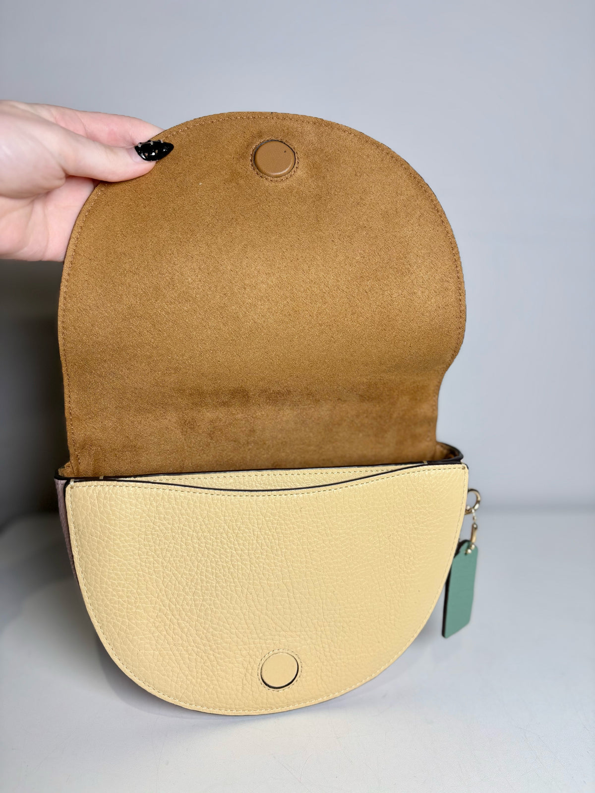 Coach Colorblock Leather Like-New Yellow, Pink, Green Leather Small Purse