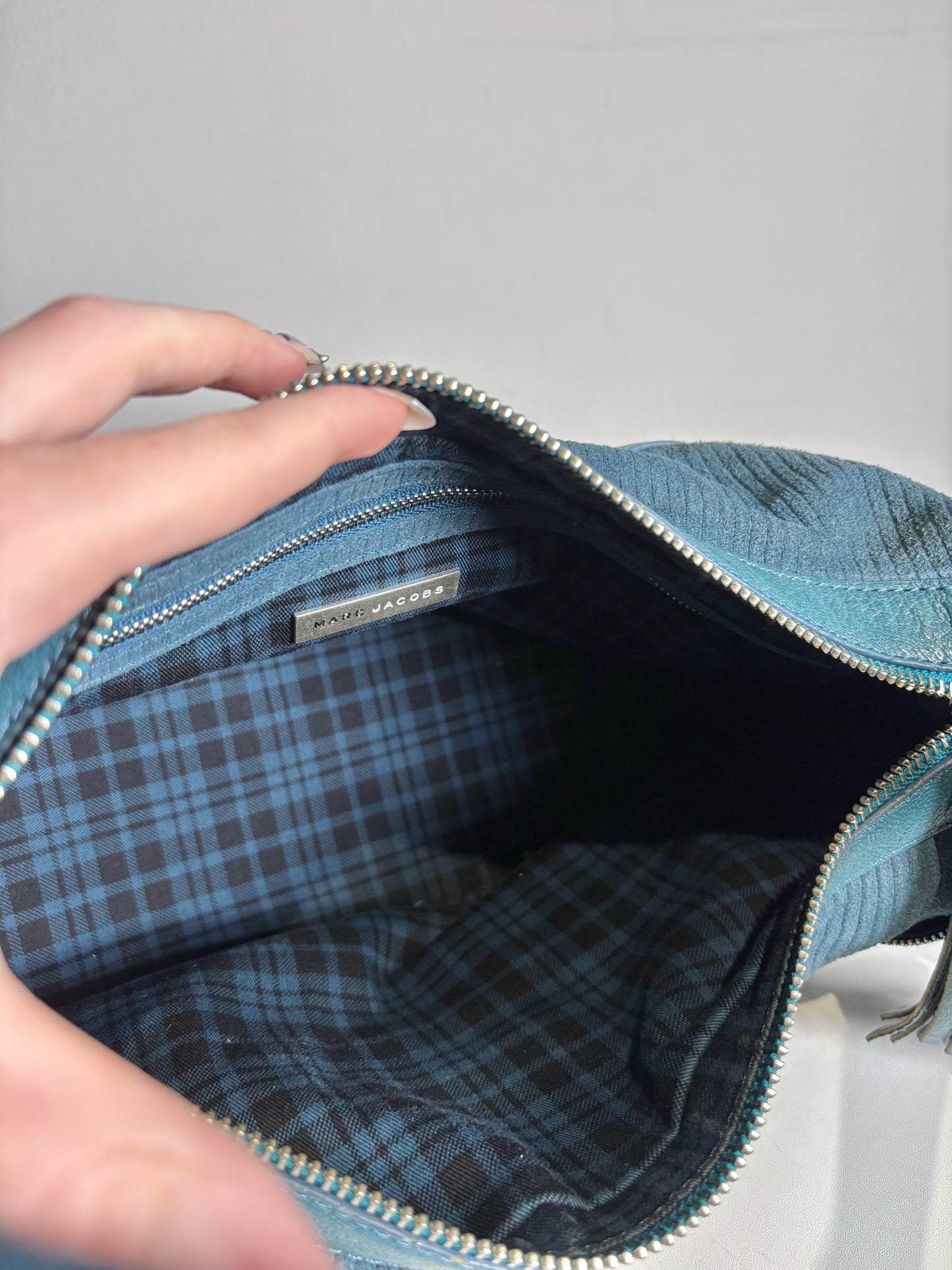Marc Jacobs Solid Y2K Vintage Pre-owned Teal Fabric/Leather Shoulder Purse