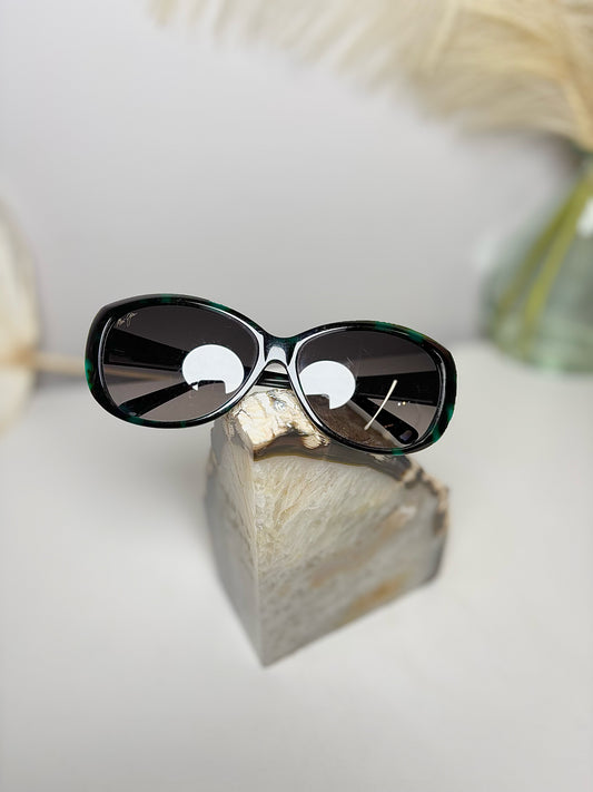 Maui Jim Black Blue Oval Cat Eye Women's Sunglasses