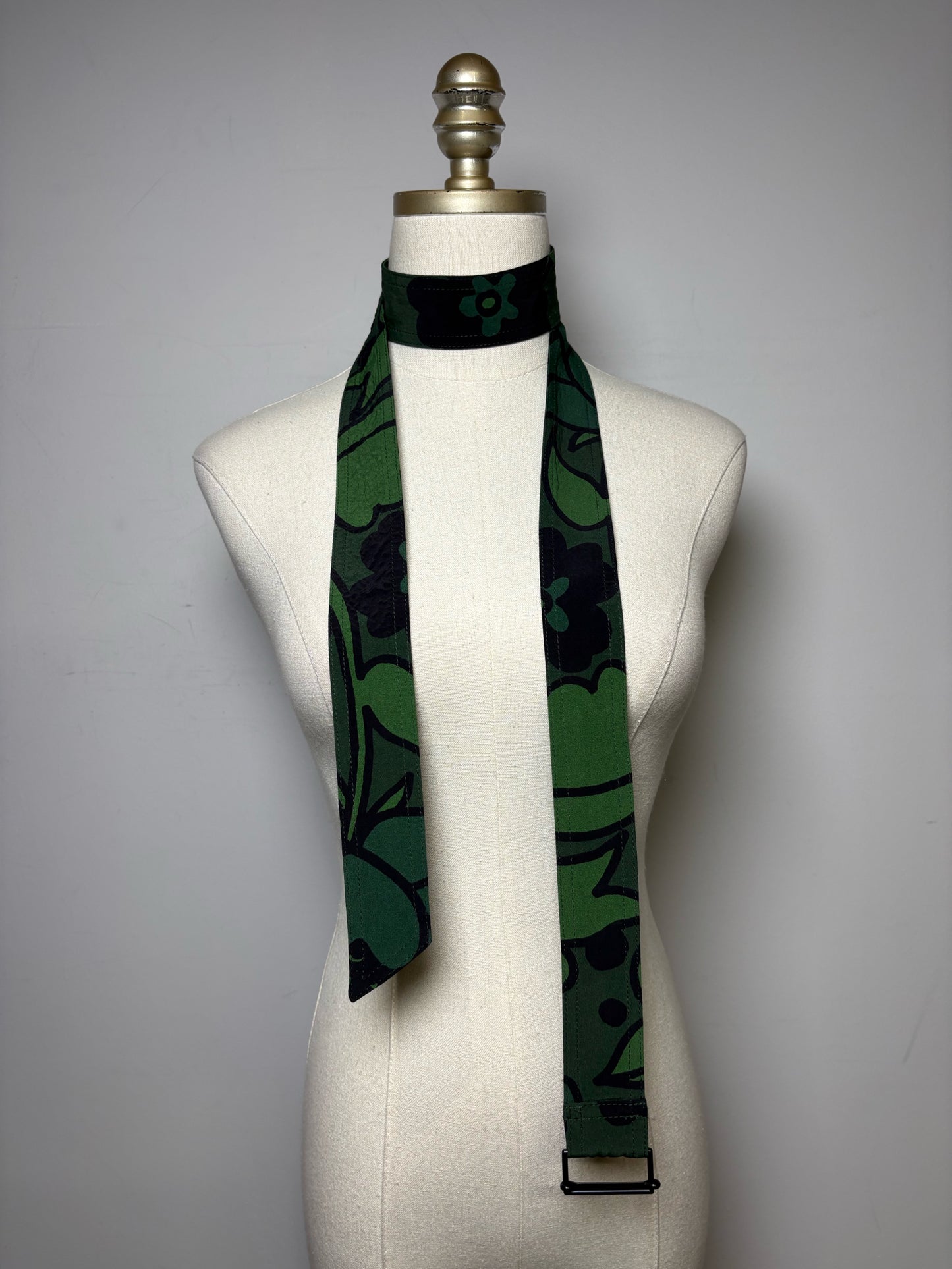Women Size 40 Christian Wijnants Dark Green Black Floral Rayon Pre-Owned Maxi Shirt Dress