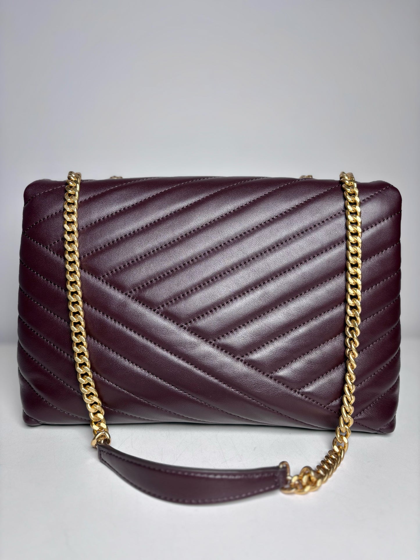 Tory Burch Kira Quilted Leather Pre-owned Brown Napa Purse