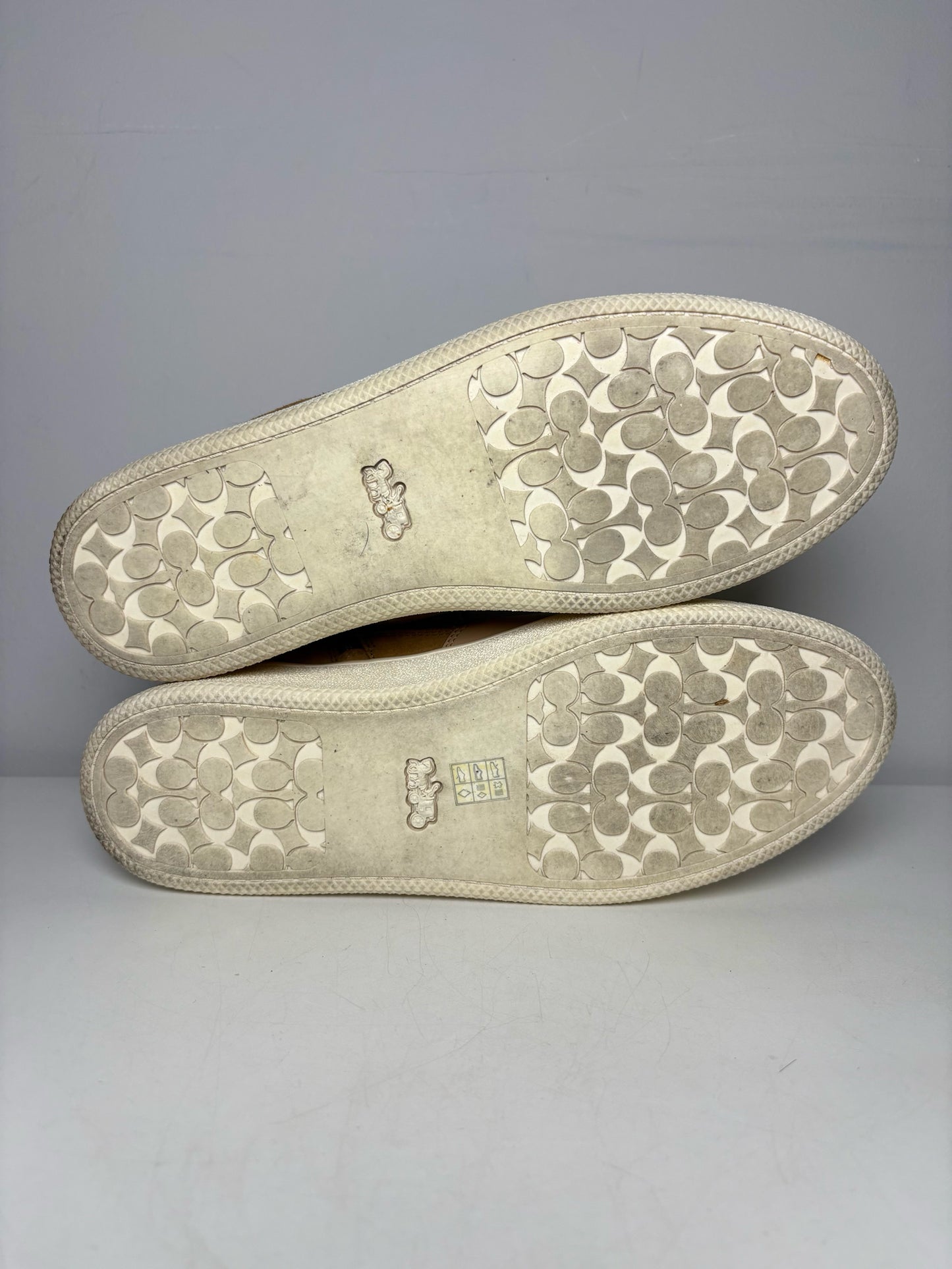 W Shoe Size 9.5 Coach C220 High Top Tan Suede, Nylon Pre-owned Sneakers