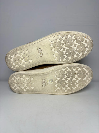 W Shoe Size 9.5 Coach C220 High Top Tan Suede, Nylon Pre-owned Sneakers