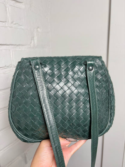 Leather Bottega Veneta Weave Vintage Green Small Purse