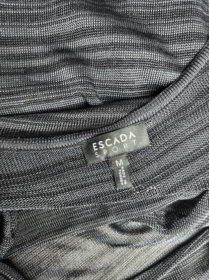Women's Size M Escada Sport Black & Gray Cowl Neck Knit Dress