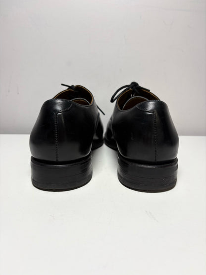 Men Shoe Size UK 8 Meermin Black Calf Leather Pre-Owned Cap-Toe Oxford Shoes