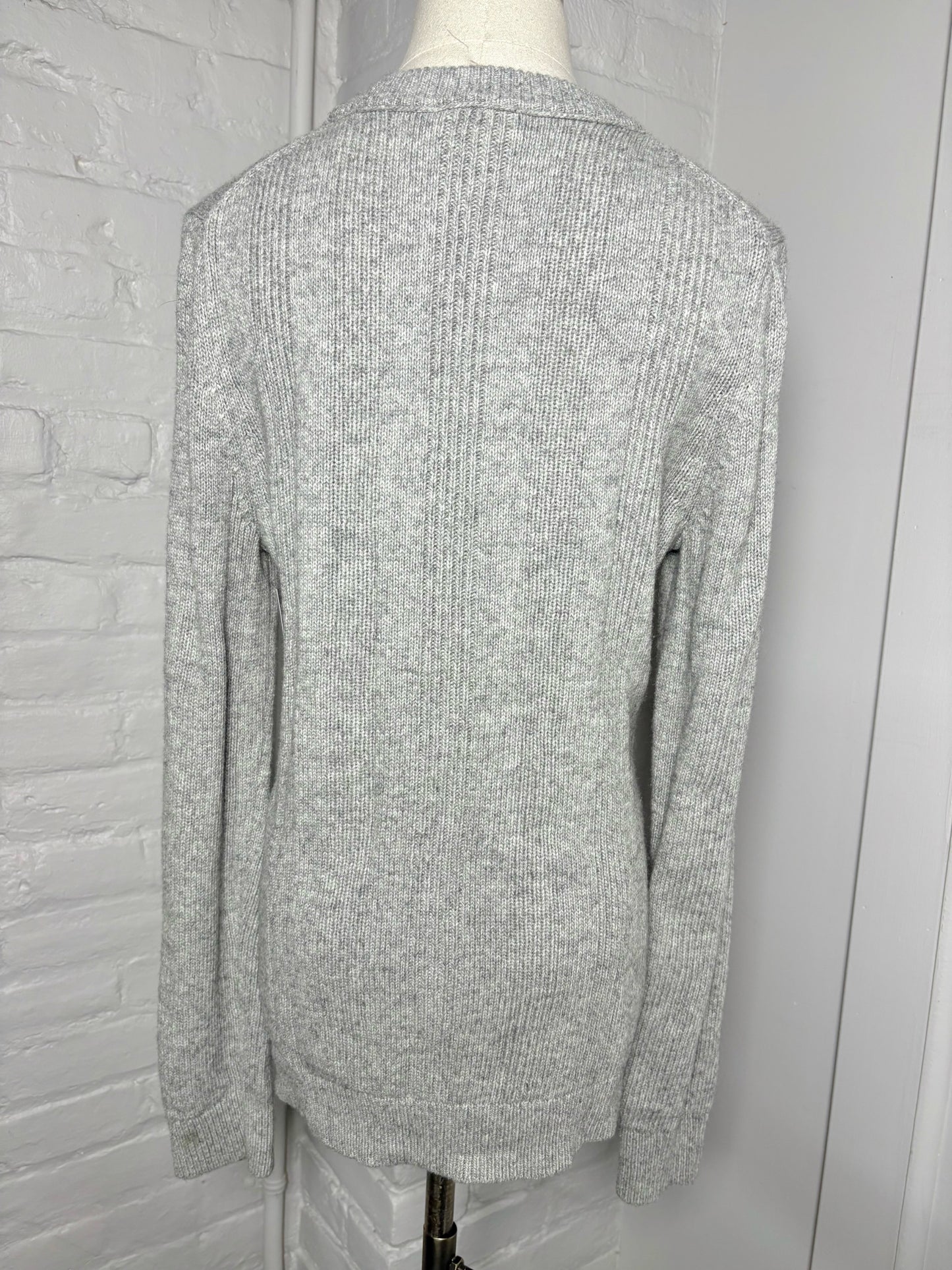 Women Size L Tory Burch Gray Rhinestones Nylon, Cotton, Modal, Wool Sweater