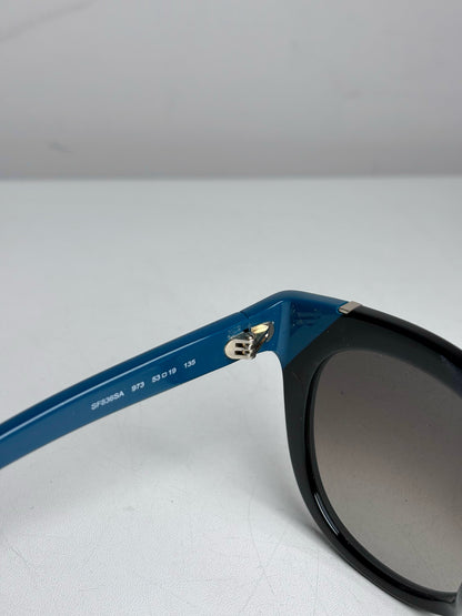Salvatore Ferragamo Cat Eye Butterfly Pre-owned Black, Teal Sunglasses