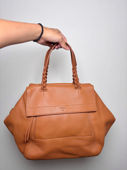 Tory Burch Solid Leather NWT Cognac Half Moon Purse