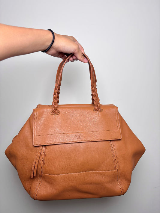 Tory Burch Solid Leather NWT Cognac Half Moon Purse