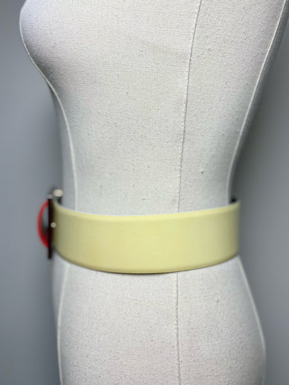 Chanel Patent Leather, Acetate Square Buckle 36 Vintage Belt