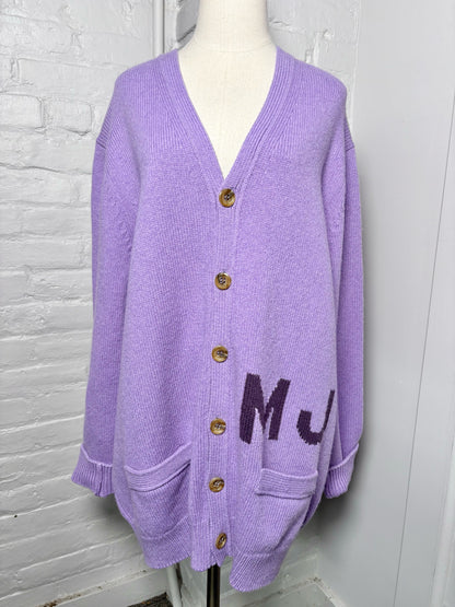 Women Size XL Marc Jacobs Purple Knitted 100% Wool Sweater
