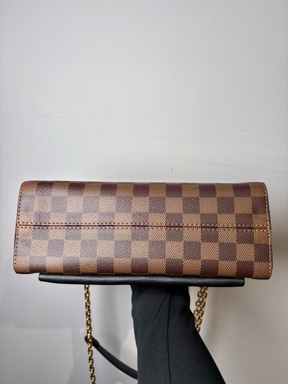 Coated Canvas Louis Vuitton Damier Ebene Brown Purse