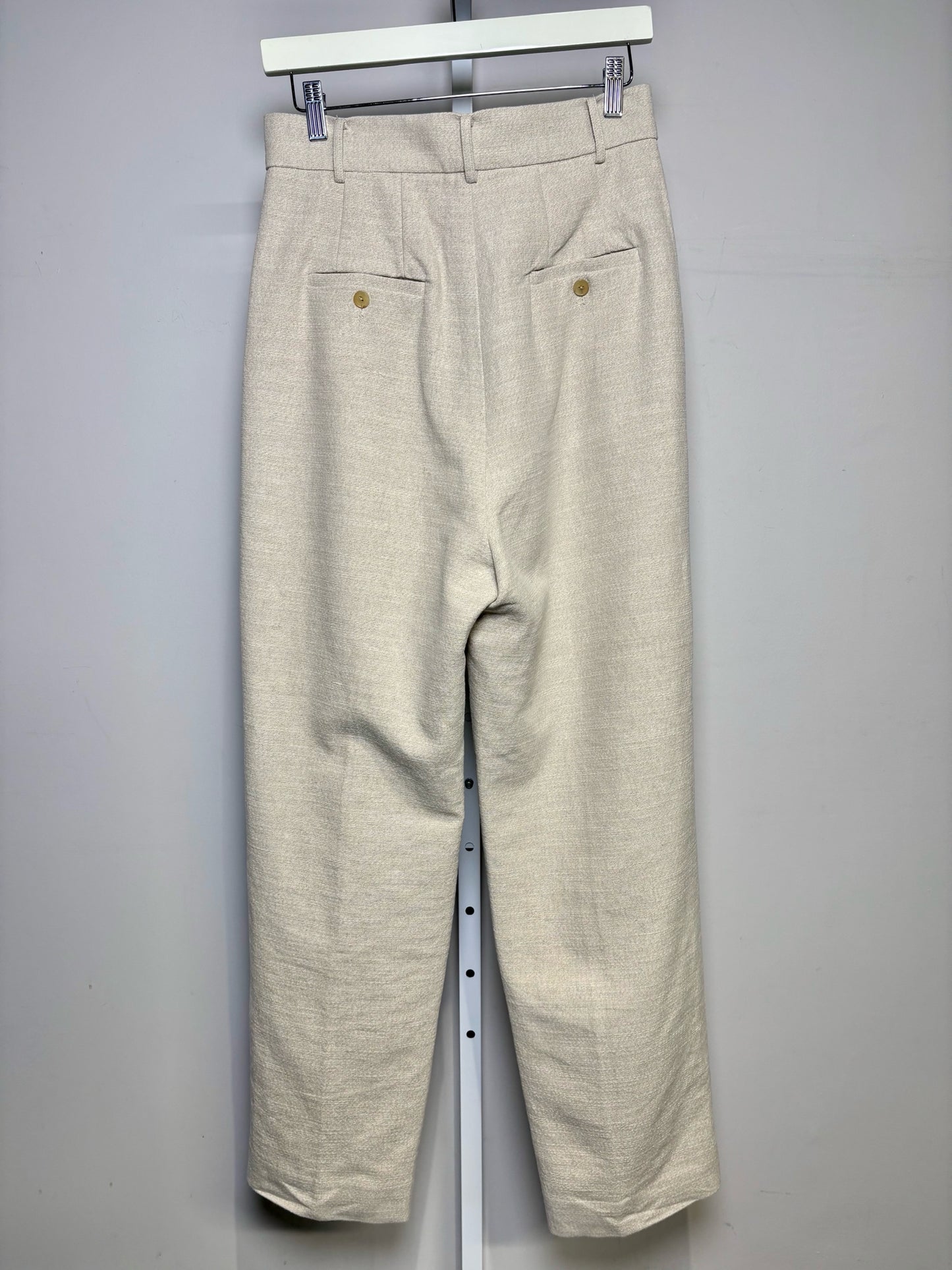 Women Size M Frankie Shop Beige Linen, Cotton Blend Women's Pre-owned Pants