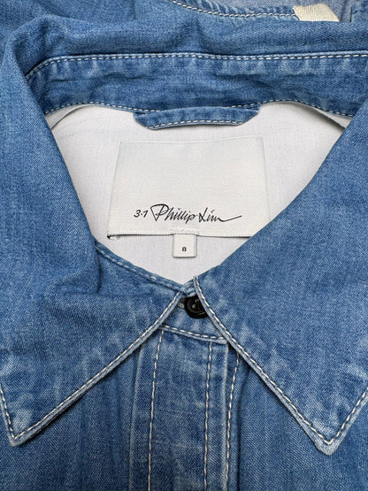 Women Size 8 3.1 Phillip Lim Blue Denim Pure Cotton Pre-Owned Button-Down Shirt