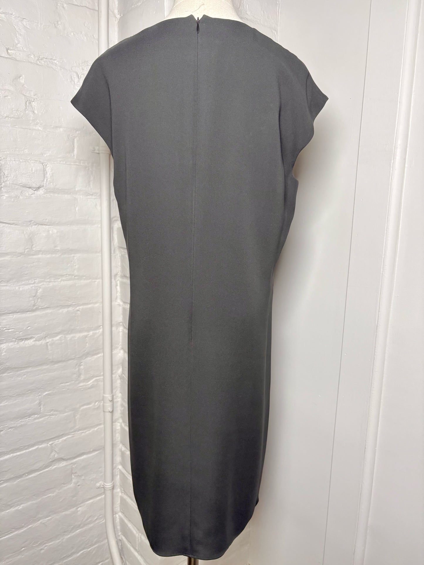 Women Size M Lafayette 148 Black Solid Dress