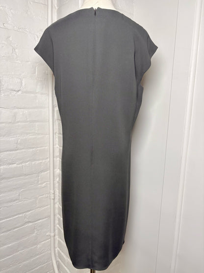 Women Size M Lafayette 148 Black Solid Dress