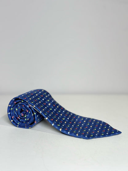 Salvatore Ferragamo Blue 100% Silk Mini Turtles Men's Tie