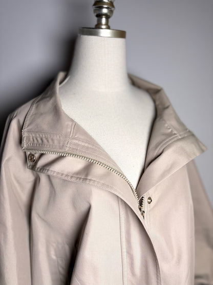 Women Size 16 (XL) Marina Rinaldi Khaki Colorblock 65% Cotton 35% Polyester Coat