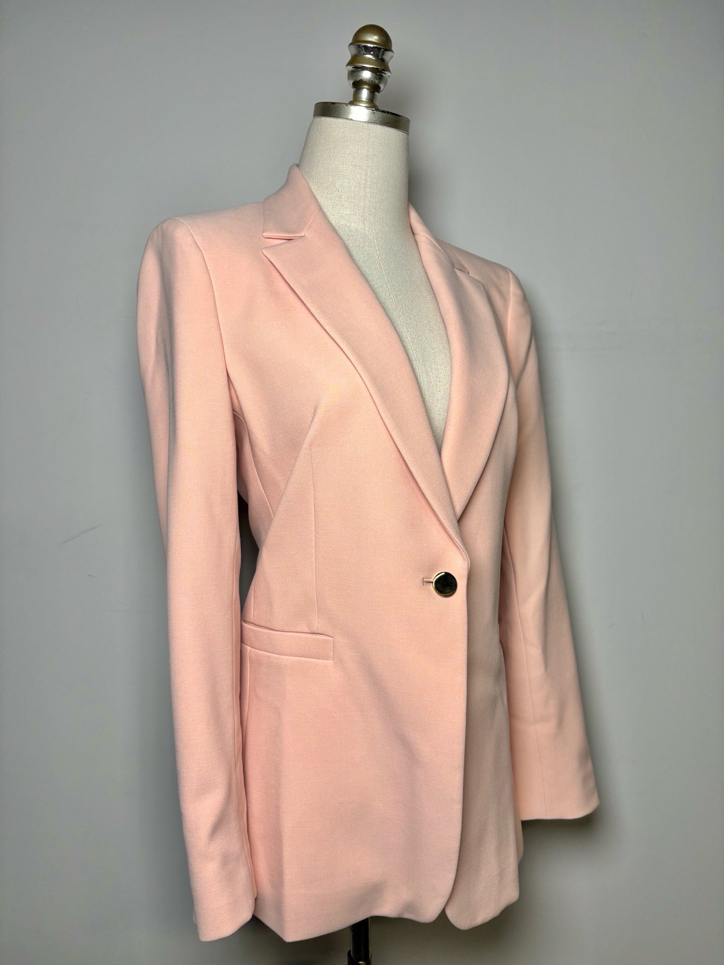 Women Size 8 Alice + Olivia Light Pink Solid Polyester Blend Jacket