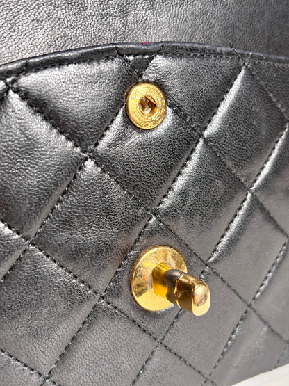 Chanel Quilted Vint Leather DoubleFlap Series 0 24K Gold-Plated Pre-owned Bag