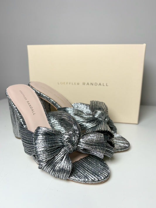 W Shoe Size 8.5 Loeffler Randall Silver Italian Lame Heels