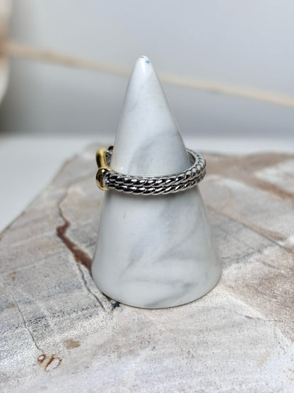 Sterling Silver David Yurman 18K Gold, Silver 8 Ring