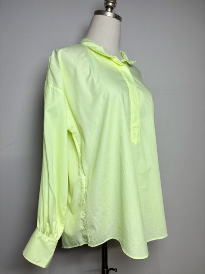 Women Size M Ann Mashburn Lime Green Solid Women's Pre-owned Shirt