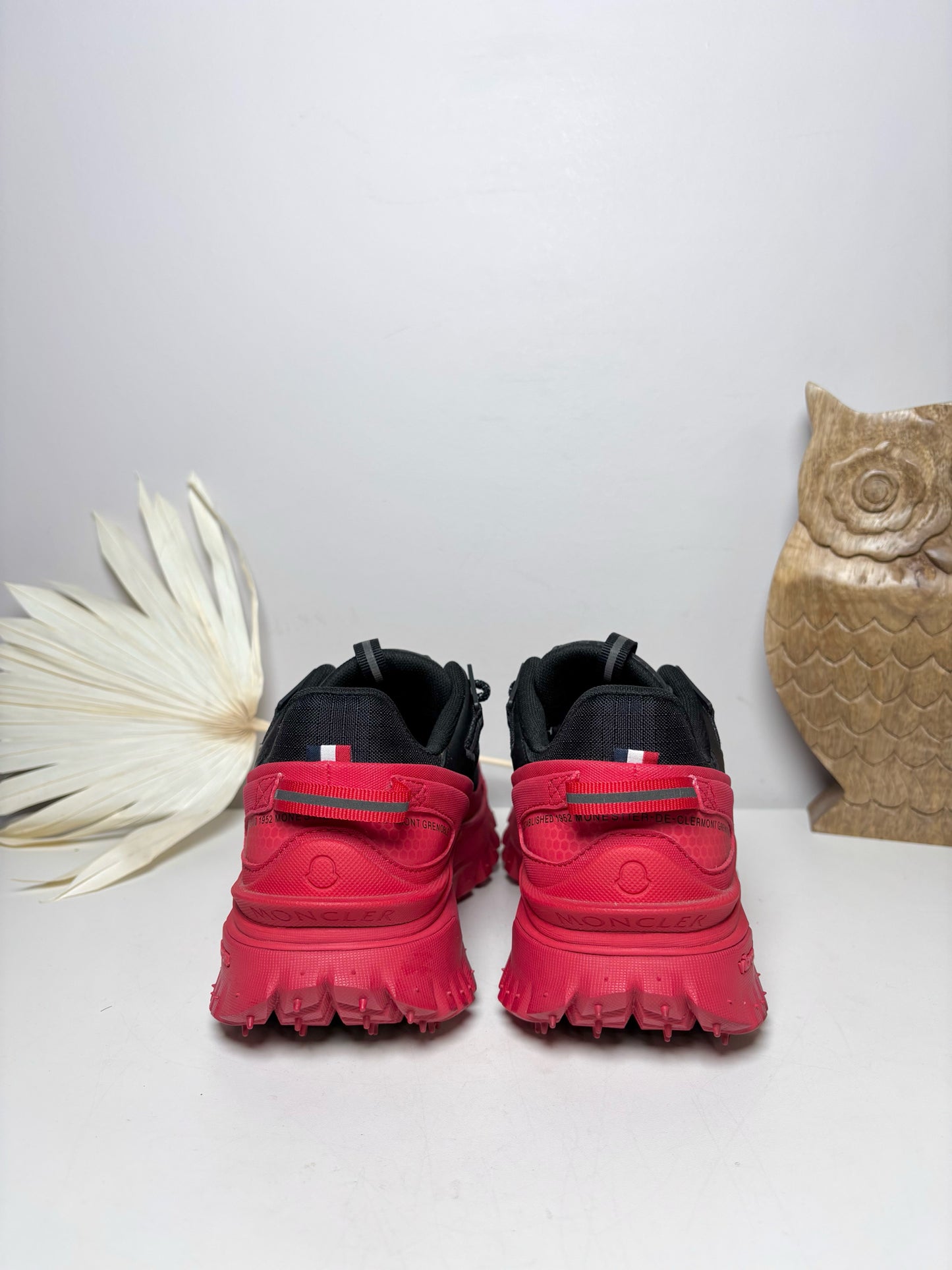 W Shoe Size 7 Moncler Red, Black Nylon Tennis shoes