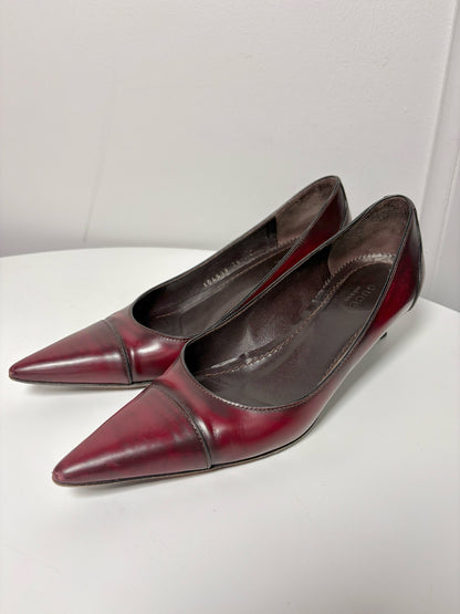 W Shoe Size 36 (5.5/6 US) Gucci Wine Leather Vintage Pump
