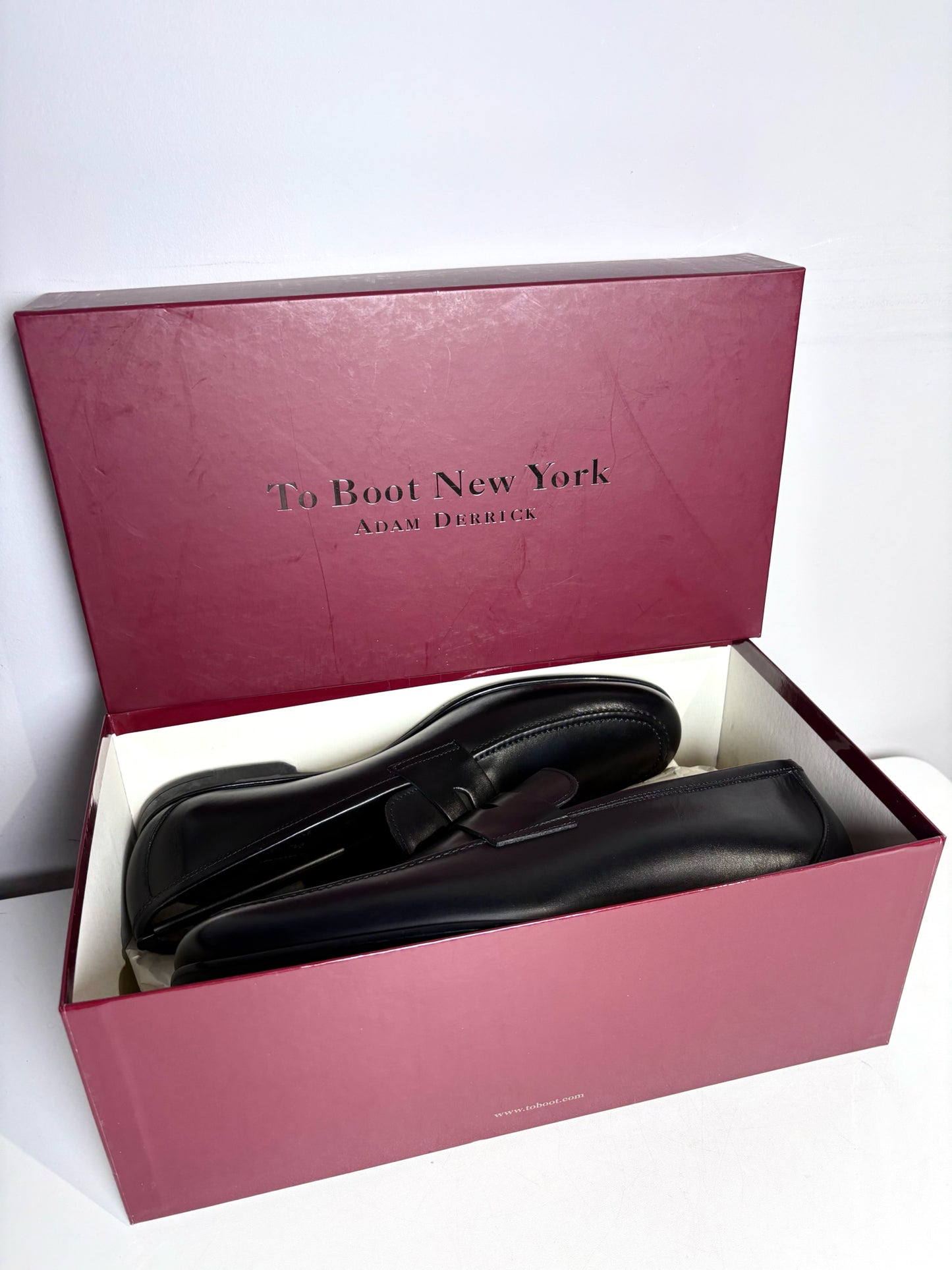 To Boot New York Black Leather Solid Size 9.5 Men's Shoes