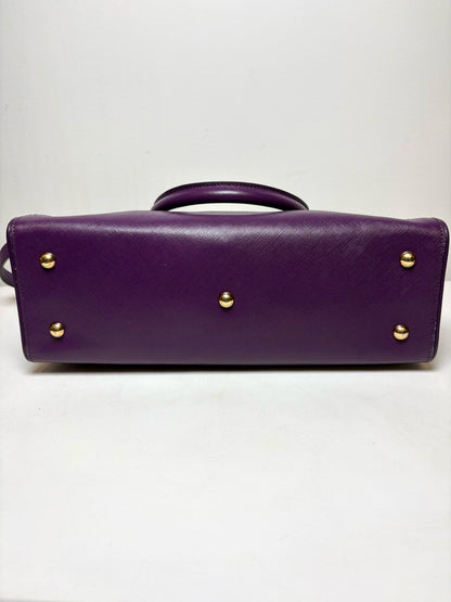 Women's Salvatore Ferragamo Briana Tote Saffiano Leather Pre-owned Purple Bag