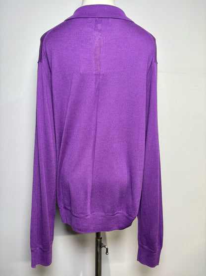 Women Size L La Ligne New York Purple Solid Silk Sweater