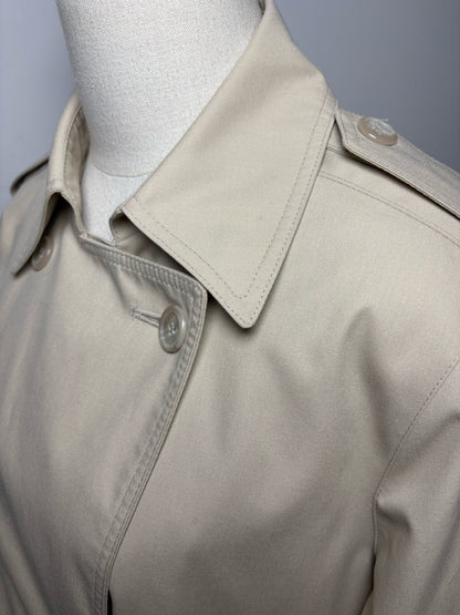 Women's Size 10R Vintage London Fog Wheat Cotton Blend Pre-Owned Long Trench Coat