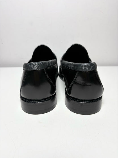 Louis Vuitton Black Leather Solid Mens Shoe Size 8M Men's Pre-owned, NWT Loafers