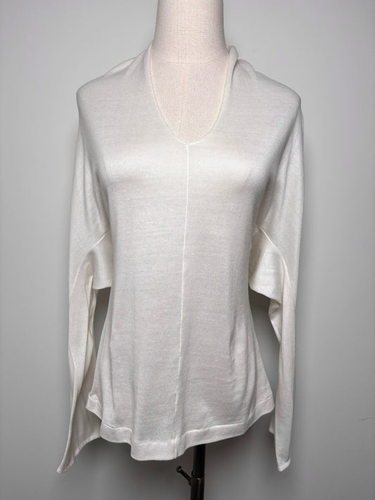Women Size 38 (2 US) Angelos Figus White Solid Cotton Shirt