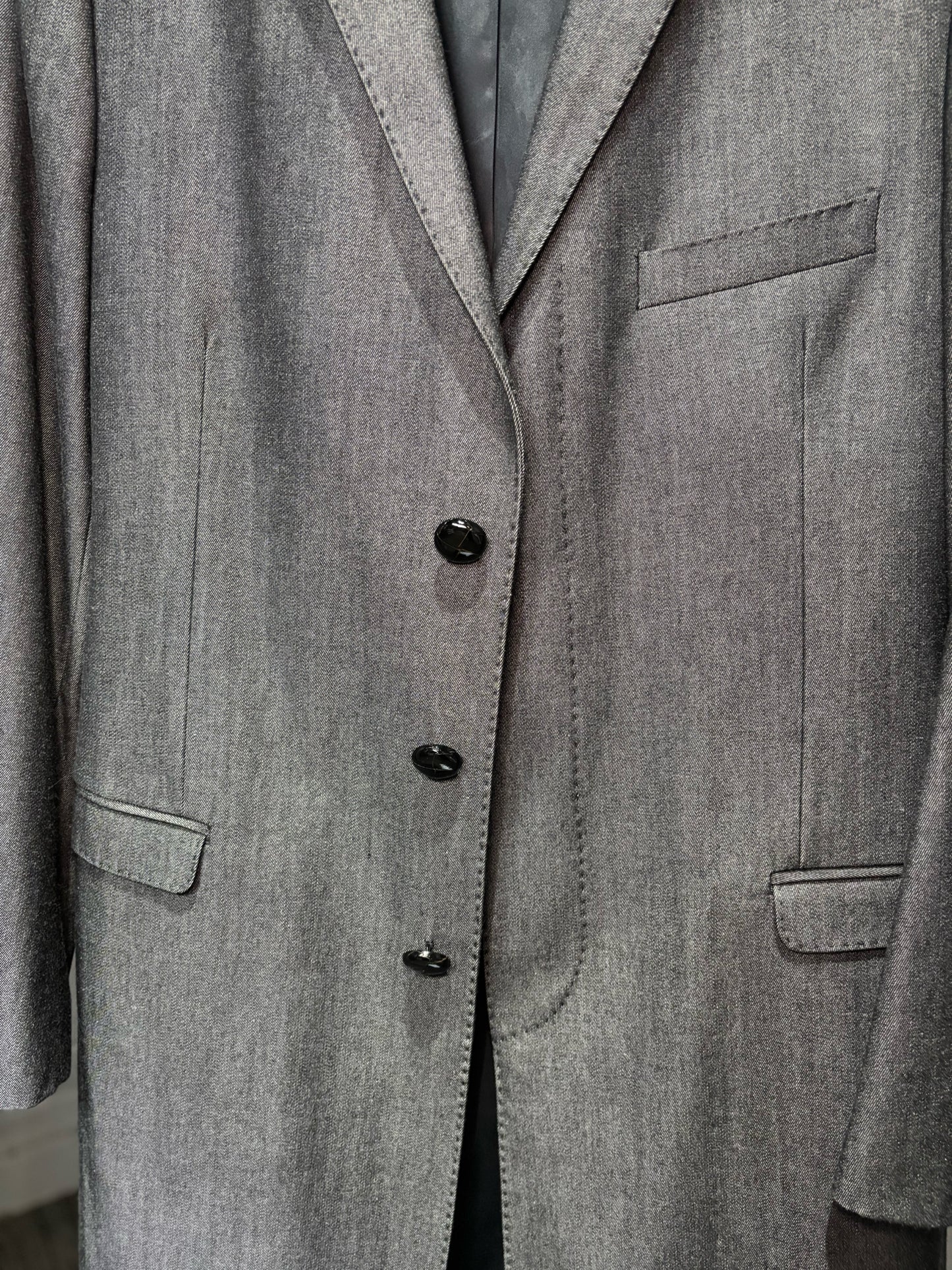 Dolce & Gabbana Gray 70% Wool, 30% Cotton Solid Men's Mens Size 52 (US XL) Coat