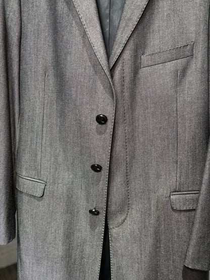 Dolce & Gabbana Gray 70% Wool, 30% Cotton Solid Men's Mens Size 52 (US XL) Coat
