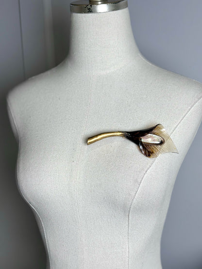 Women's Vintage Calla Lily Made in France  Pre-owned Pin