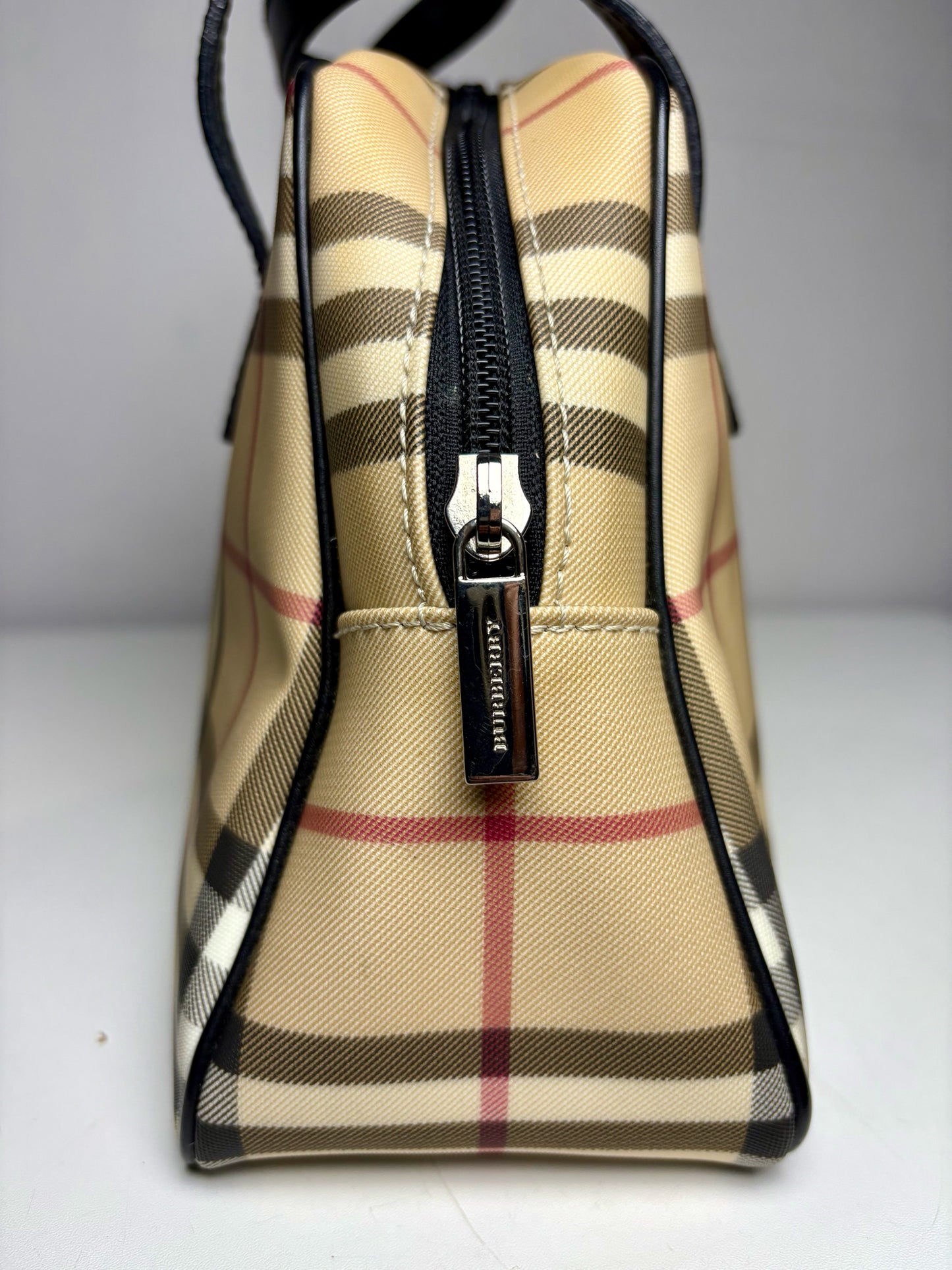 Women's Burberry Nova Check Coated Canvas  Pre-owned Bowler Bag