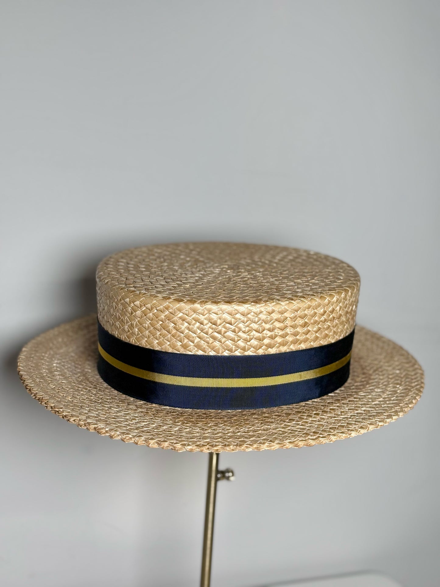 Wembly De Luxe Tan Straw Boater Vintage  Hat