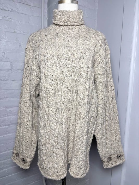 Women Size M Polo by Ralph Lauren Khaki Solid Wool, Silk Sweater