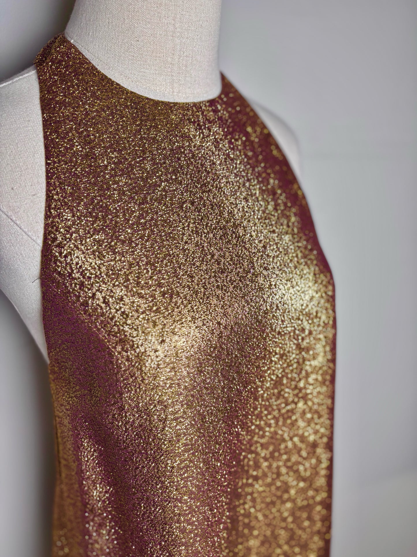 Women Size 2 Alice + Olivia Gold Metallic Silk Blend Pre-owned Dress