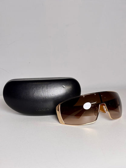 Prada Pre-owned Gold Shield SPR 57H Eyewear