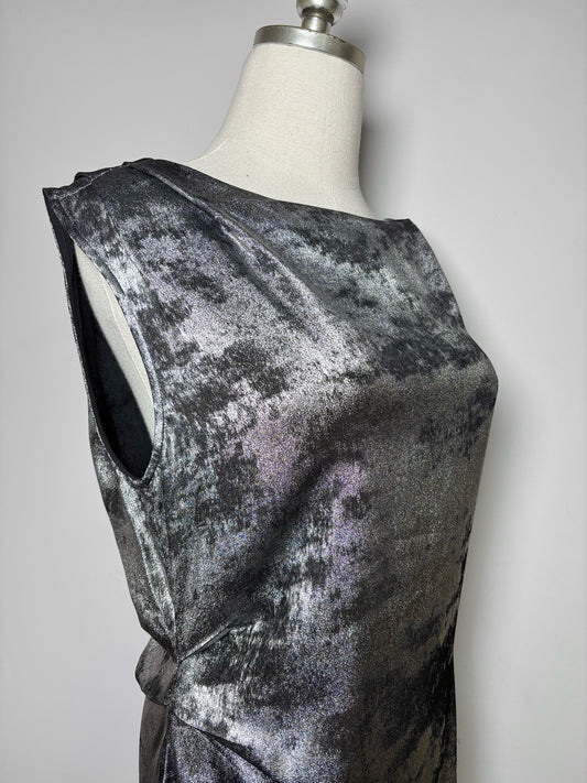 Women Size S Brochu Walker Metallic Silver Metallic Polyester Dress