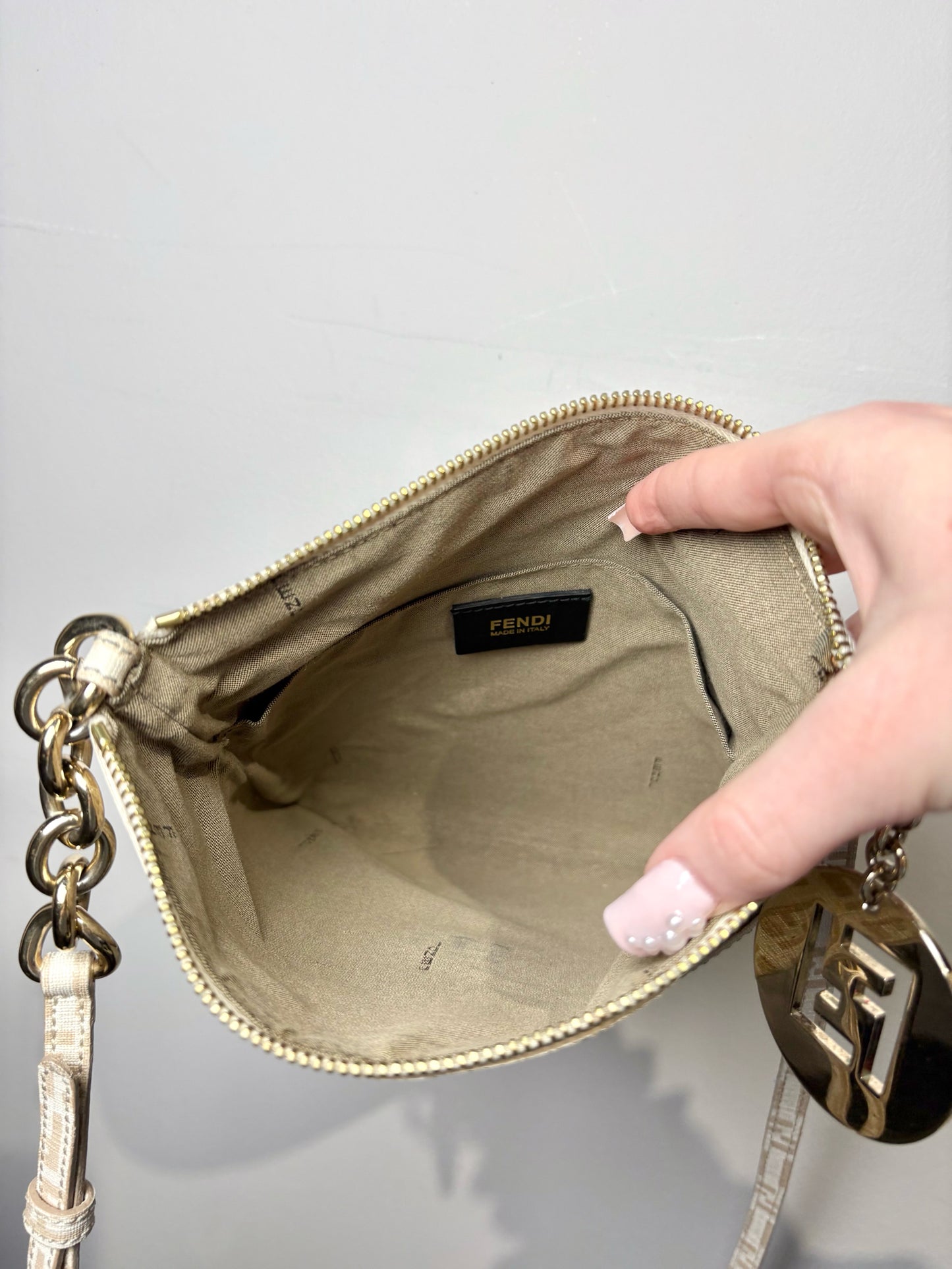 Fendi Zucchino FF Crossbody Vintage Bag