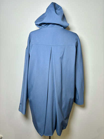Women Size 44 Colombo Blue Solid Wool Jacket