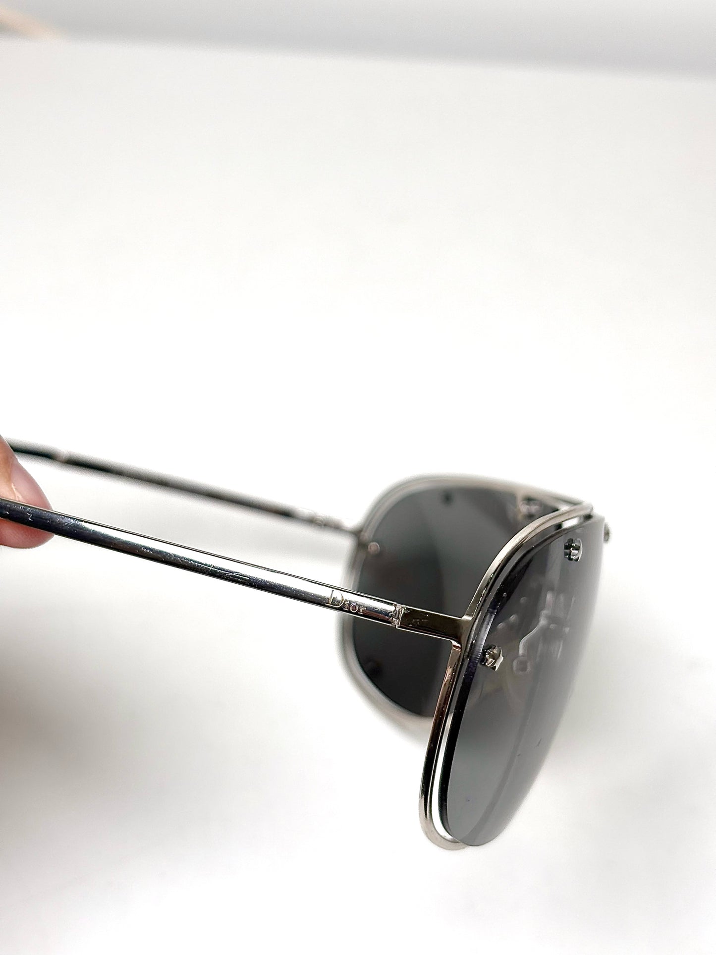 Metal Christian Dior Silver Windshield Sunglasses