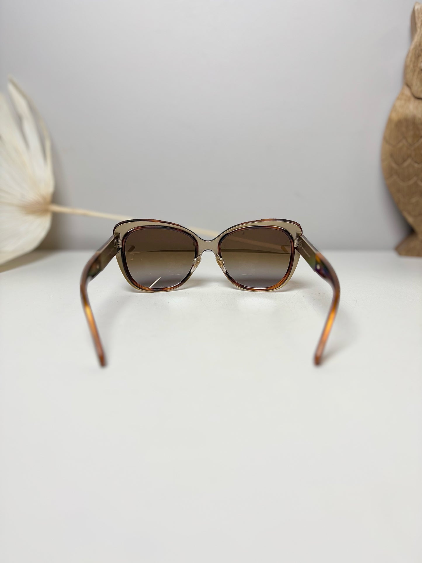Burberry Brown Cat Eye Silvertone Hardware Sunglasses