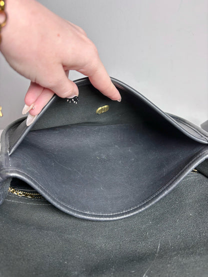 Coach Solid Vintage Leather Pre-owned Black Genuine Leather Small Purse